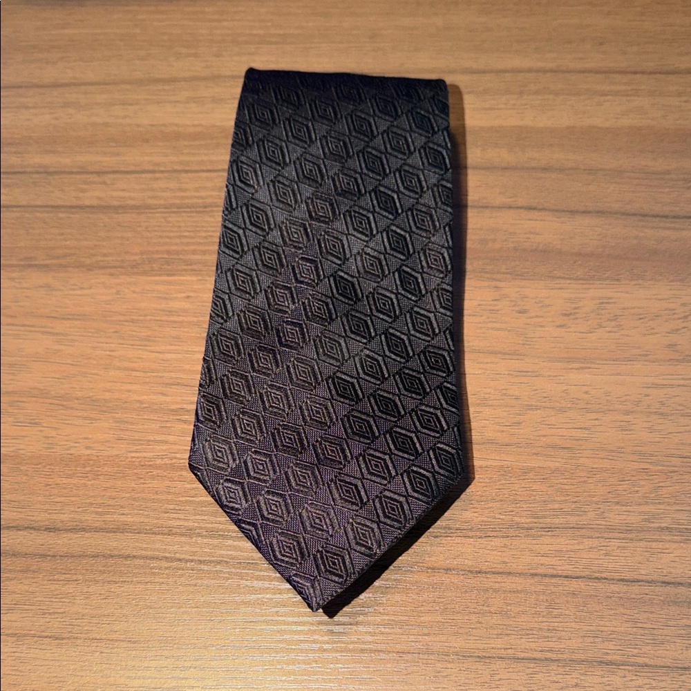 Ermenegildo Zegna Black Geometric Tie